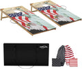 Cornhole Board Set,Corn Hole Games for Adults Outdoor,2X4FT Solid Wood Regulation Cornhole Boards with 8 Cornhole Beans Bags & Carry Case