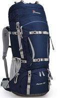 MOUNTAINTOP 70L Internal Frame Backpack Camping Backpacking Hiking Backpack for Men Women with Rain Cover