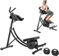 Deluxe Abdominal Crunch Coaster, 2023 Upgraded Ab Machine, Foldable Abdominal Exercise Machine, 6 Pack ABS Workout Equipment for Home gym with LCD Monitor, 2pc Weight Blocks(black)
