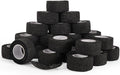 24 Rolls Elastic Self Adhesive Bandage Wrap 1 Inch, Breathable Non Woven Cohesive Bandage, Vet Wrap for Dogs, Ankle Sprains Swelling Medical First Aid Tape, Sports Athletic Tape Black