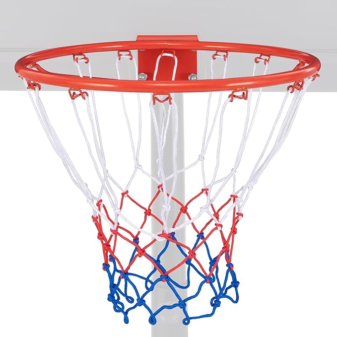 Goplus 18’’/15’’ Replacement Basketball Rim, Wall Door Mounted Basketball Hoop with All Weather Net, Indoor Outdoor Hanging Basketball Rim Goal Outside