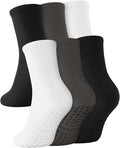 6 Pairs Grip Pilates Socks for Women, Non-slip Yoga Athletic Socks for Barre Ballet Barefoot Workout Hospital