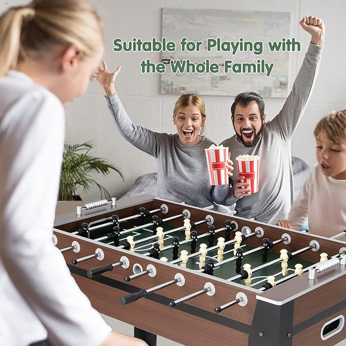 Goplus 54" Foosball Table for Adults, Full Sized Game Tables with 2 Balls, Wood Arcade Soccer Table Game for Kids Indoor Game Room Family Night