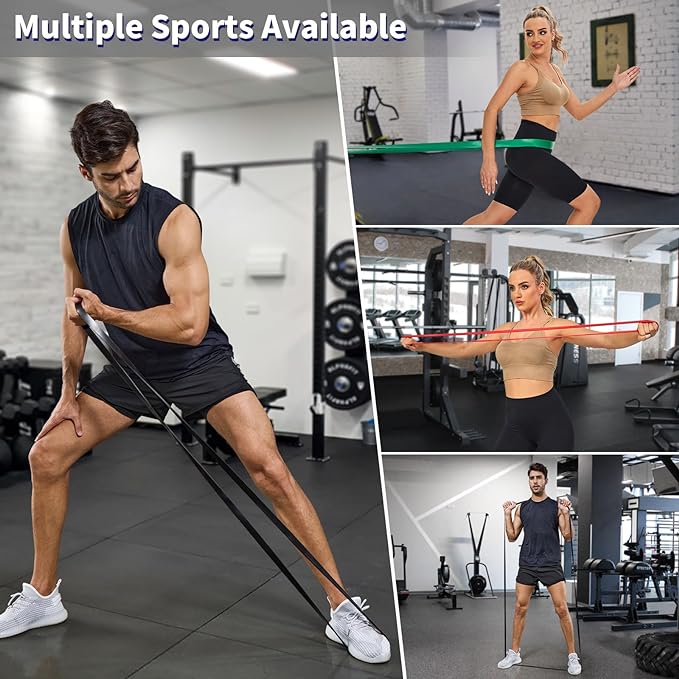 Pull Up Assistance Bands Set 5 LBS - 230 LBS, Long Resistance Bands for Pull Ups Working Out, Gym Workout Bands for Men Exercise Muscle Training and Shape Body - Carry Bag Included