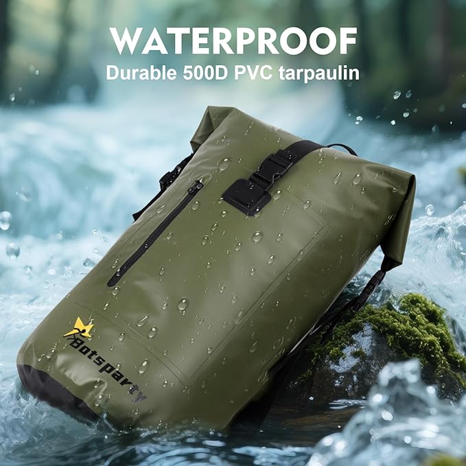 Waterproof Dry Bag Backpack - 25L/35L Lightweight Hiking Pack with Zippered Pocket for Camping, Kayaking, Travel, Hiking, Fishing, Outdoor Enthusiasts（25L）
