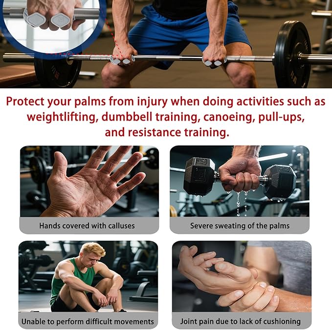 Upgraded Weight Lifting Grips for Women & Men - Extra Large & Thick Non-Slip Gym Grips with Cooling Towel, Ergonomic Workout Gloves for Pull-Ups, Dumbbell Exercises