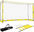 Portable Soccer Goal, Collapsible Soccer Goal Net Metal Base, Quick Setup Soccer Training Equipment with 1 Carry Bag, 1 Agility Ladder, 4 Ground Nails