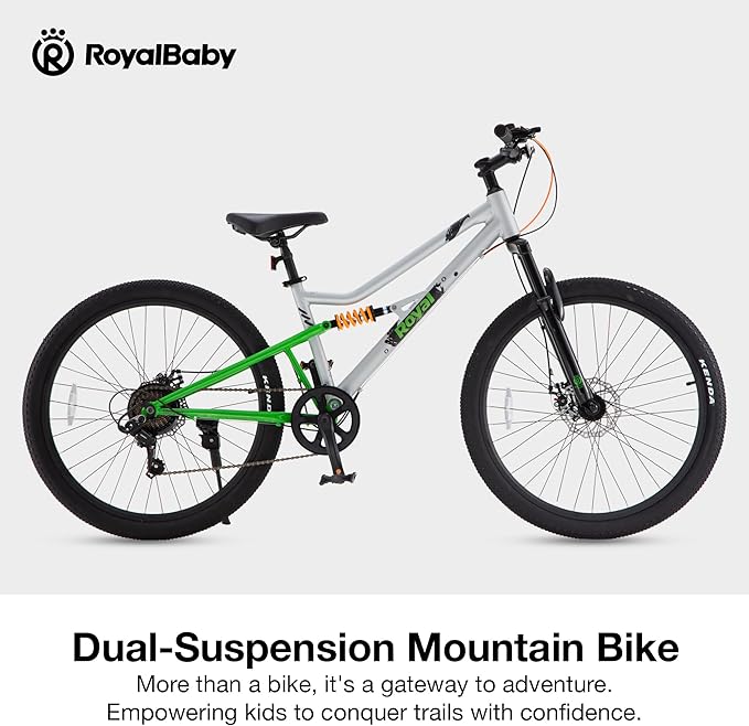 RoyalBaby Kids Mountain Bike for Boys and Girls, Ultra-Light Aluminum 20-24 Inch Wheel Bicycle for 6-14 Years Old Children, 7/21-Speeds Drivetrain