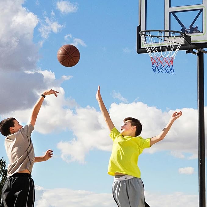 Goplus 18’’/15’’ Replacement Basketball Rim, Wall Door Mounted Basketball Hoop with All Weather Net, Indoor Outdoor Hanging Basketball Rim Goal Outside