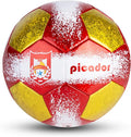 Size 4 Soccer Balls, Laser Leather Soccer Ball for Sport Training & Match Play - Vibrant Soccer Balls Gift Set with Pump for Kids and Youth