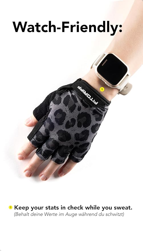 Fitgriff® Workout Gloves (Padded) for Men & Women - Fingerless Gym Gloves for Weight Lifting, Training - Full Palm Protection, Size : 7