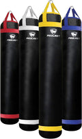 PROLAST Heavy Punching Kicking Bag for Adults, Boxing, MMA, Martial Arts, Muay Thai, Strength Training Equipment, Filled, 6ft, 150 lbs, Colored Trim Strap, Rhino Logo