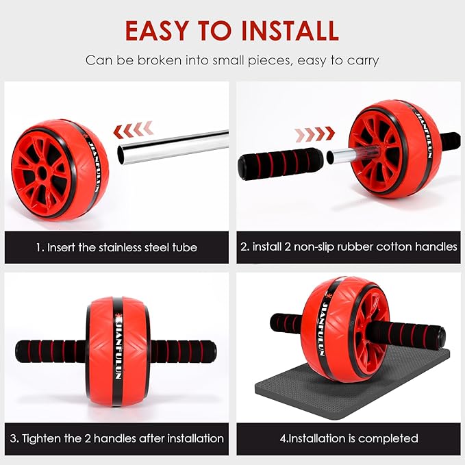Ab Roller for Abs Workout, Ab Roller Wheel Exercise Equipment for Core Workout, Ab Wheel Roller for Home Gym, Ab Workout Equipment for Abdominal Exercise