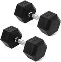 Hex Rubber Coated Dumbbells Hand Weights Pairs for Exercises and Fitness and Home Gym, Pairs