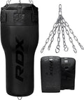 RDX 3.5FT Angled Heavy Boxing Bag with Hanging Chain & Gloves – Uppercut Punching Bag for Body Shots, Precision & Combo Punch Training – Ideal for MMA, Muay Thai, BJJ, Karate, Kickboxing Gym Workouts