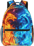Dragon Backpack for Boys Girls Red Blue Fire Bookbags Lightweight Adjustable Elementary Middle High School Bags for Kids Children Teenagers Travel Daypack Cool Lightning Galaxy Backpacks Gifts