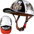 Vintage Baseball Cap Open Face Motorcycle Helmet - DOT Approve,GermanStyle Half Helmet for Adults, Ideal for Cruiser, Scooter & Moped, Unisex Design