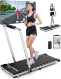 DeerRun 3 in 1 Walking Pad Treadmill, 300 Weight Capacity Foldable Treadmill, 3.0HP Low Noise Under Desk Treadmills for Home Office with Remote & APP