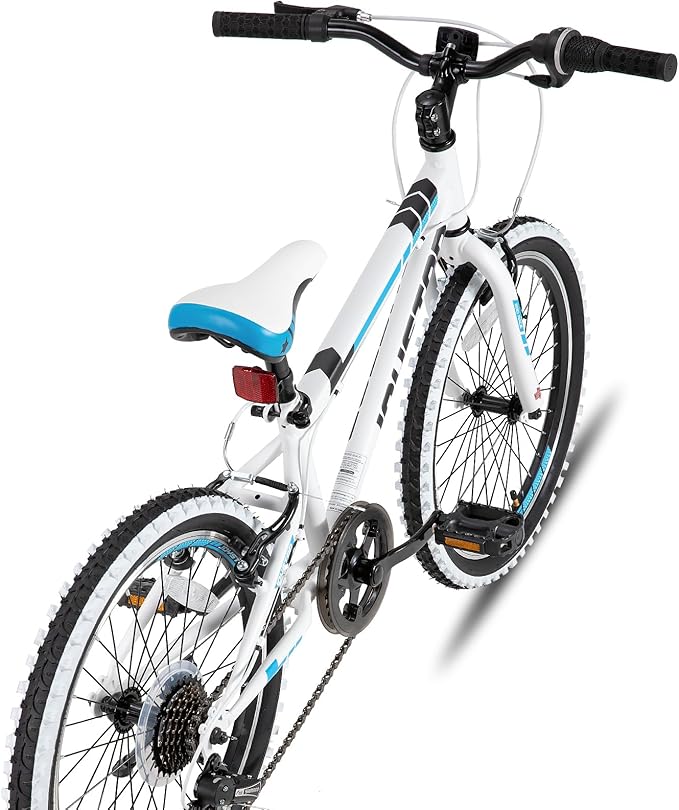 JOYSTAR Lubbock 20 24 Inch Kids Bike for Boys & Girls Ages 7-12 Years Hardtail Mountain Bike for Kids with 1-Speed/7-Speed Drivetrain, White Wall Knobby Tires, Kids' Bicycle