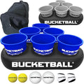 BucketBall | Team Color Edition | Party Pack (Navy Blue/Silver): Original Yard Pong Game: Best Camping, Beach, Lawn, Outdoor, Family, Adult, Tailgate, Jumbo, Giant Game