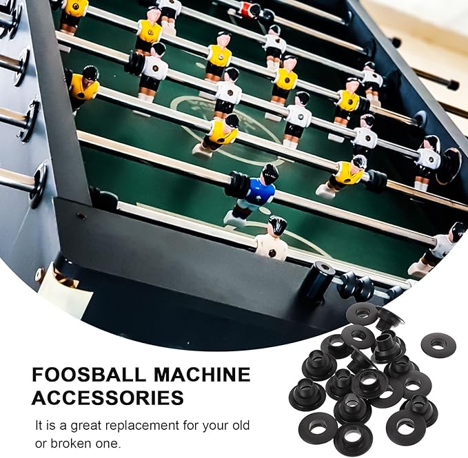 Table Foosball Bushings,10Pairs Table Football Board Bearings, Football Bearing Rods Foosball Table Machine Accessories, Foosball Table Shafts Covers Parts (Hole Diameter 16mm)