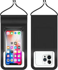 HiRui Universal Waterproof Phone Pouch with Touch Screen, IP68 Waterproof Phone Case Dry Bag for Beach, Compatible with iPhone 16/15/14/13/12/XR/SE, Samsung Galaxy, Fits up to 6.1" (Black, Large)