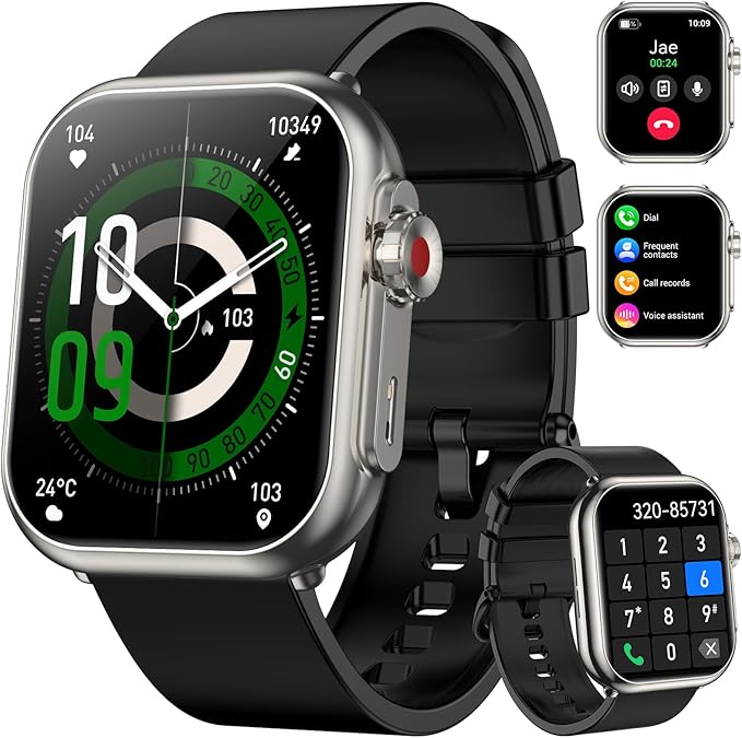 Smart Watch for Men Women, 1000 mAh 100 Day Battery Life, 1.85" Fitness Tracker Bluetooth Call/Make Calls, IP68 Waterproof, 120+ Sport Modes, 24/7 Heart Rate/Sleep Monitor Fitness Watch, iOS/Android