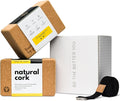 Premium Cork Yoga Blocks - Extra Large Yoga Block 2-Pack or Extra Tall 1-Pack for Inflexible Yogis | Natural, High-Density Cork for Superior Support & Stability | Optional Yoga Strap & Gift Box