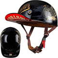 Vintage Baseball Cap Open Face Motorcycle Helmet - DOT Approve,GermanStyle Half Helmet for Adults, Ideal for Cruiser, Scooter & Moped, Unisex Design