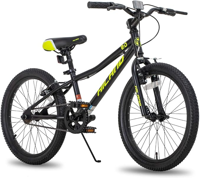 HILAND 20 Inch Kids' Bicycles Mountain Bike for Boys, Girls 5+ Years Old, Single Speed Kids Bicycles with Dual Handbrakes, Child Bike