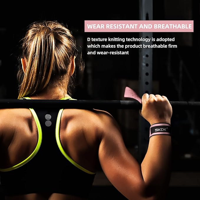 SKDK Cotton Hard Pull Wrist Lifting Straps Grips Band-Deadlift Straps with Neoprene Cushioned Wrist Padded and Anti-Skid Silicone - for Weightlifting, Bodybuilding, Xfit, Strength Training