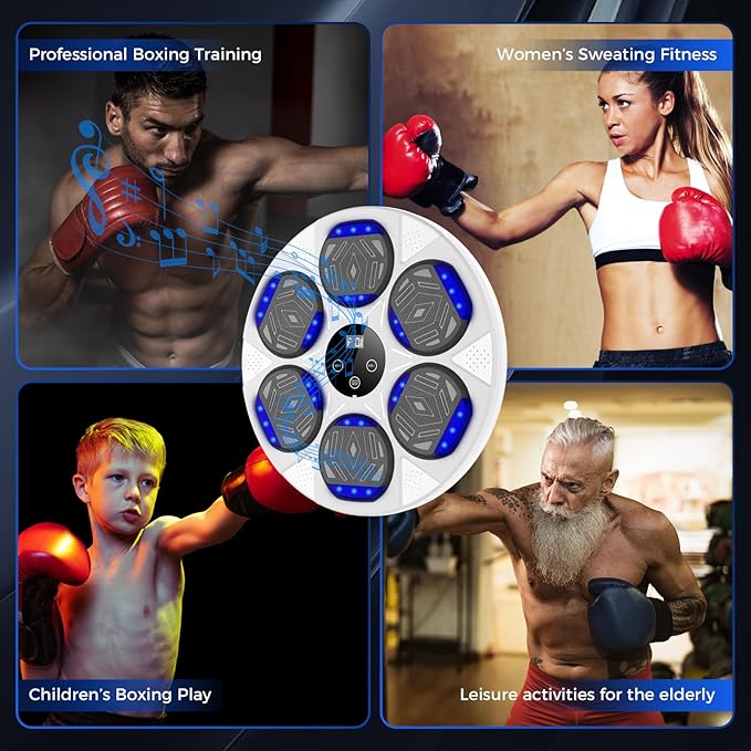 Music Boxing Machine, Boxing Wall Mount Machine for Kids Adult, Bluetooth Smart Boxing Traineing Machine with Boxing Gloves, Boxing Workout Equipment Target for Home, Office, Gym (Upgrade)