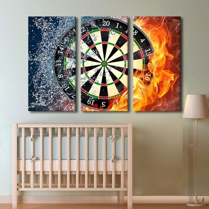 Large Wall Art for Living Room Office DartBoard Canvas Art Wall Decor Inspirational Modern Wall Art Shooting Target Paintings for Bedroom Framed for Home Decorations Ready to Hang - 40"Wx60"H