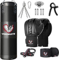 Punching Bag for Adults, 4FT Oxford Heavy Boxing Bag Set, Punching Bag with 12OZ Boxing Gloves, Chains, Hand Wraps, etc. Suitable for MMA Karate Kickboxing Boxing - Unfilled
