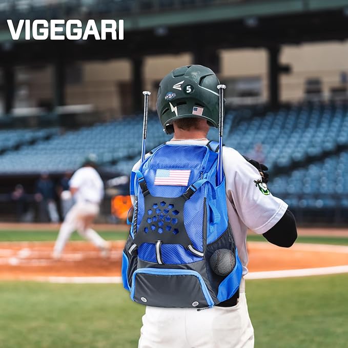Baseball Backpack for Youth, Boys, Adults - Bat and Softball Equipment Bag With Glove Holder, Helmet, Shoes Compartment - T-Ball Accessories and Baseball Gifts