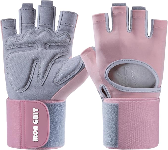 Iron Grit Weight Lifting Gloves,for Men and Women, Workout Gloves with Wrist Support for Exercise, Weightlifting, Training, Pull-ups Breathable and Snug fit