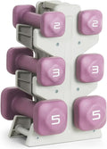 Tone Fitness Neoprene Dumbbell Set with Storage Rack – Non-Slip, Anti-Roll Hand Weights for Home Gym Workouts | 20 lb, 32 lb, & 50 lb Options