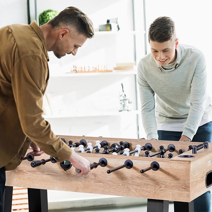 VEVOR Foosball Table, 55-inch Standard Size Table, Indoor Full-Size Foosball Tables with 4 Balls and 26 Players, Includes Durable Soccer Set, Score Keeper & Cup Holders, for Home, Family, Game Room