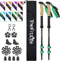 TheFitLife Carbon Fiber Trekking Poles – Collapsible and Telescopic Walking Sticks with Natural Cork Handle and Extended EVA Grips, Ultralight Nordic Hiking Poles for Backpacking Camping