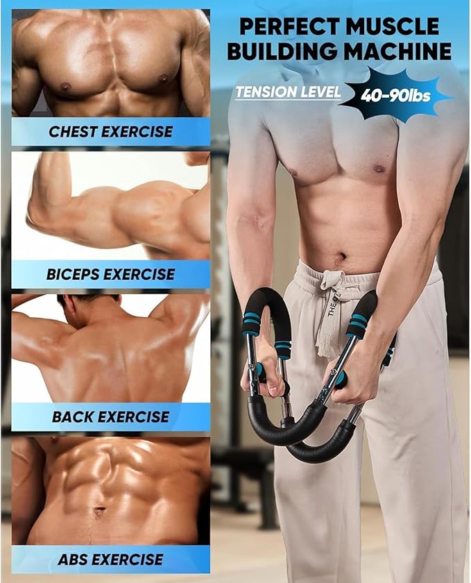 Twister Arm Trainer, Chest Workout Equipment 40-100lb Adjustable Arm Trainer, Twister Arm Trainer, Portable Power Twister Bar, Detachable Design Fitness Anywhere