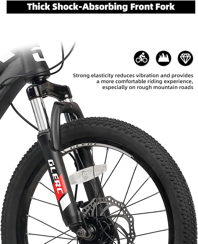Glerc 20 24 Inch Kids Bike, Kids Mountain Bike for Boys and Girls Ages 6-14, 21-Speed Skyline Bicycle with Front Suspension and Disc Brakes, Multiple Colors