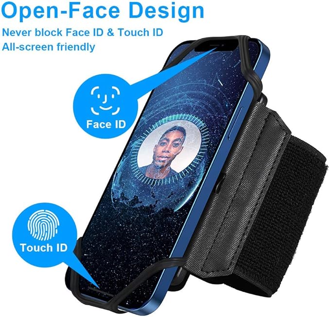 VUP Wristband Phone Holder, 360° Rotatable Forearm Armband for iPhone Samsung, Fits All 4-6.9 Inch Smartphones (Pack of 10)