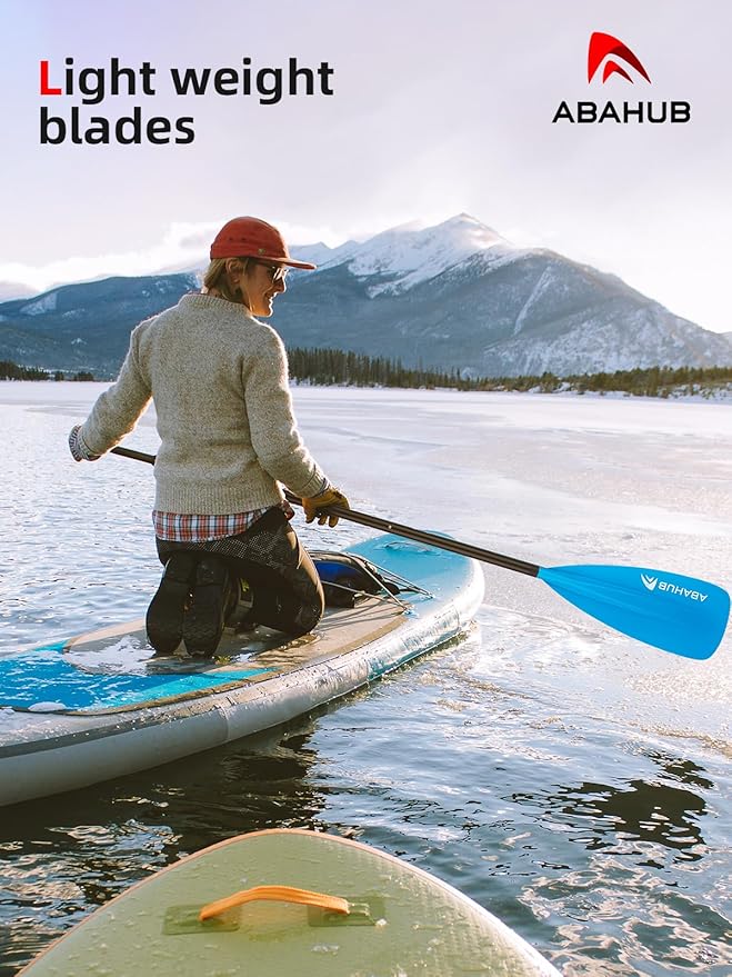 Abahub SUP Paddle - 3 Piece Adjustable Paddles - Lightweight Stand-up Paddle Oars for Paddleboard, Adjustable Aluminum Alloy Shaft 68" - 84", Black/Blue/Green/Orange/Red/Yellow Plastic Nylon Blade