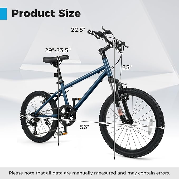 Goplus Mountain Bike, 20/24 Inch Kids Bicycle w/ 6-Speed Drivetrain, Suspension Fork, Dual Brakes, Adjustable Seat, Outdoor Cycling Children City Bike for Boys Girls