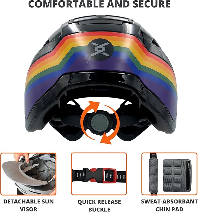 Bike Helmet with LED Lights - Urban Bicycle Helmet for Adults, Men & Women - CPSC & NTA-8776 Dual Certified - Class 3 E-Bikes, Scooters, Onewheel, Commuter, Mountain