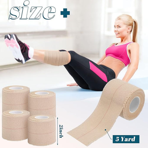 30 Rolls Adhesive Elastic Tape Bandage Tape Self Adhesive Wrap Elastic Flexible Stretch Bandages for Sports Ankle Knee and Wrist Sprains Animal Pets(2 Inch x 5 Yard)