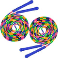 Coolrunner 16 FT Long Jump Rope(2 PACK), Double Dutch Jump Ropes, Soft Beaded Skipping for Kids Adults, Plastic Segmented Long Enough for 4-5 Jumpers