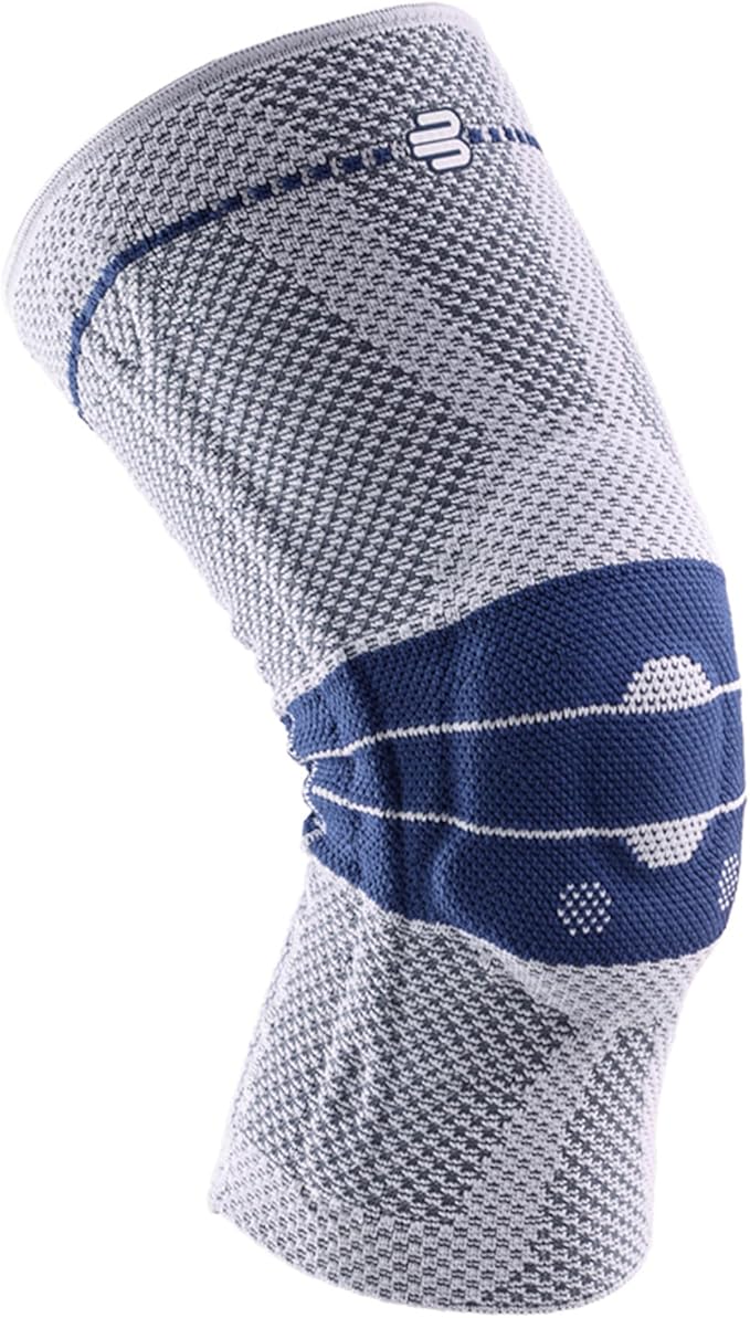 Bauerfeind GenuTrain Knee Support Brace (New Version) - Targeted Support for Pain Relief & Stabilization for Weak, Swollen & Injured Knees & Arthritis - Size 3C, Comfort - Color Titanium