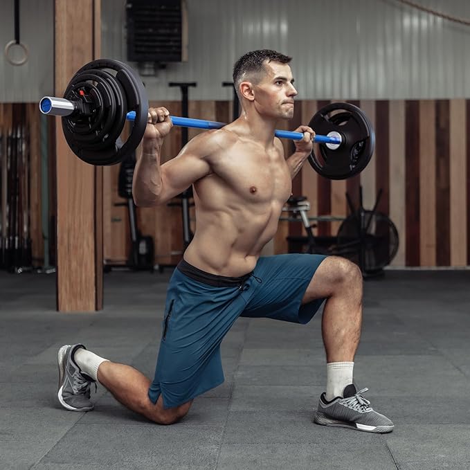 RitFit Barbell Weight Set - 4/6FT Olympic Barbell with Weight Plates (55-275LB Total) - Weightlifting Equipment for Squats, Curls, Deadlifts, Presses, Hip Thrusts