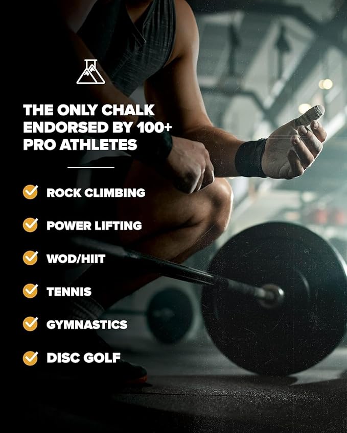 Friction Labs Quick Grip Secret Stuff Liquid Chalk for Athletes - Made in USA - Skin Friendly - Rock Climbing, Weightlifting, Gym, Tennis - Trusted by 100+ Pro Athletes - Best Workout Chalk - 75mL